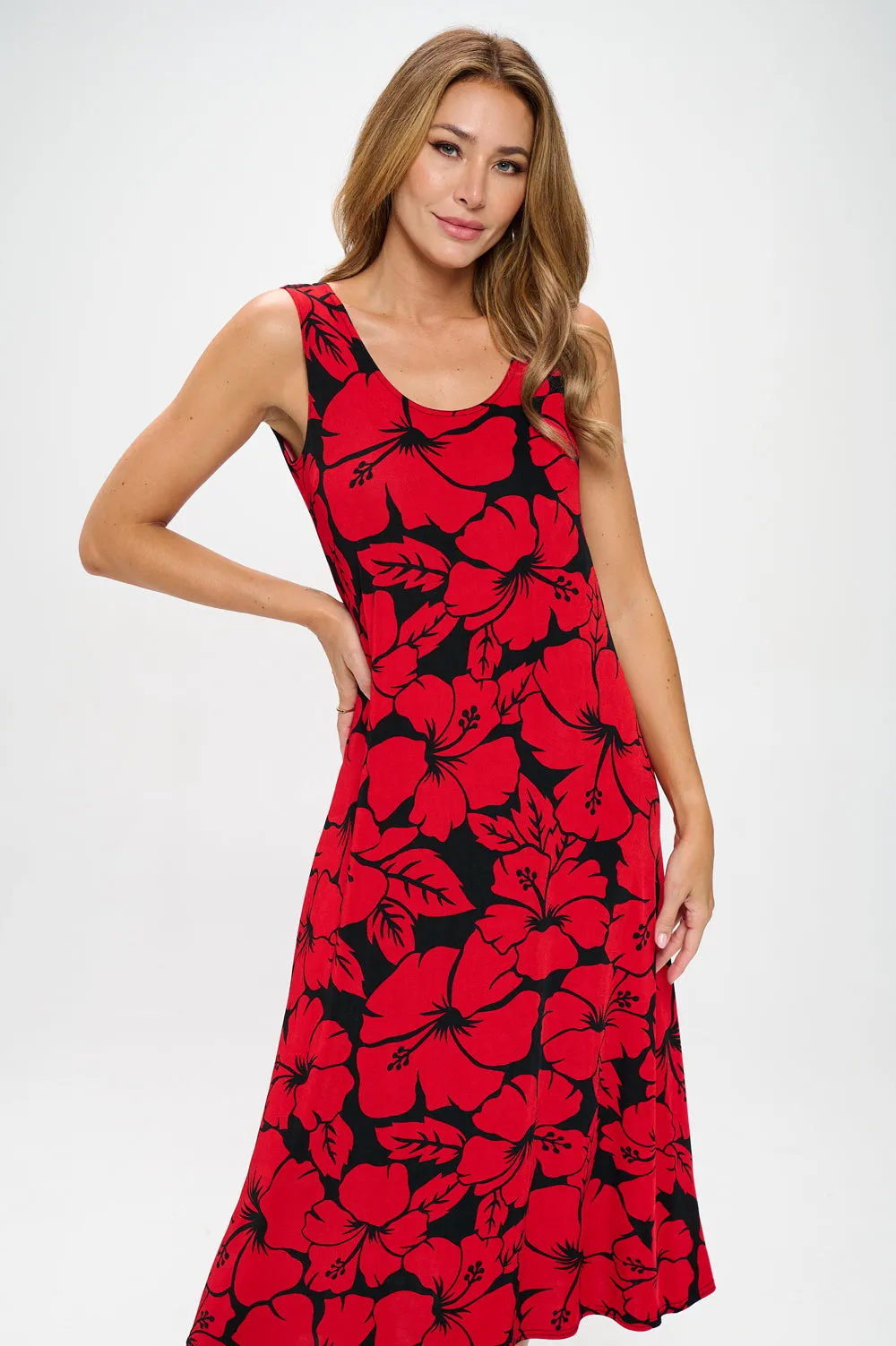 Print  Long Tank Dress Print -7000BN-TRP1-W432