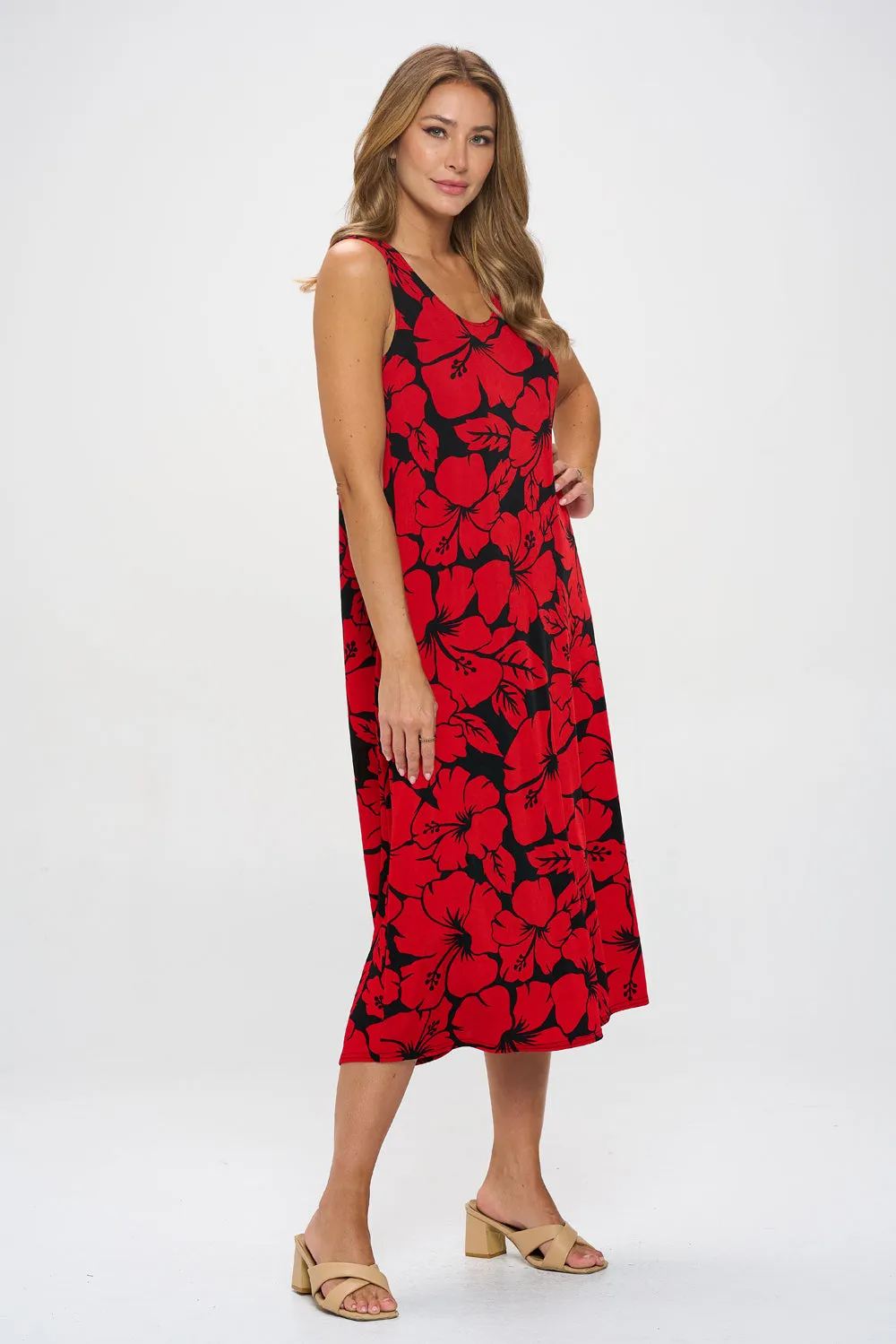 Print  Long Tank Dress Print -7000BN-TRP1-W432