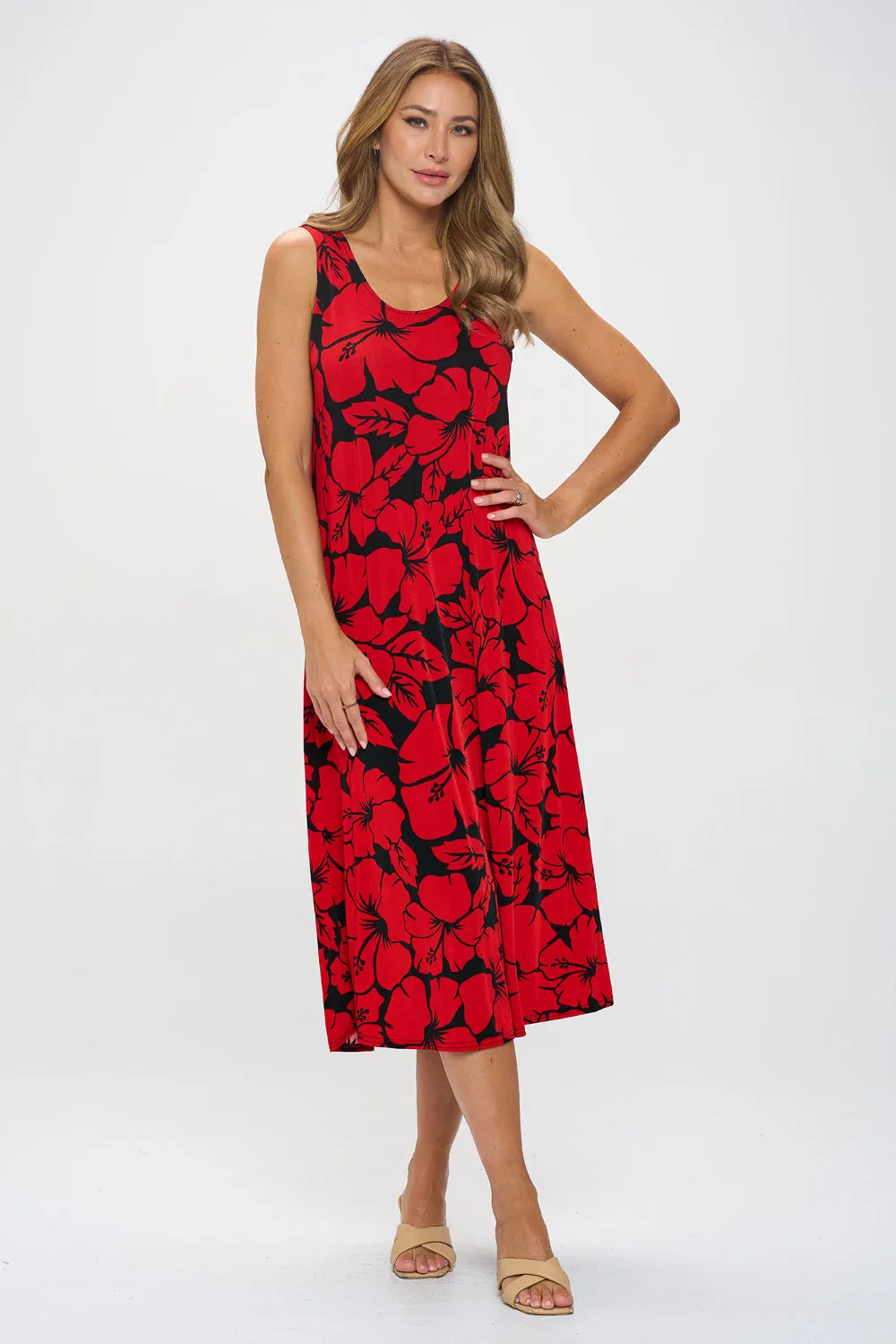 Print  Long Tank Dress Print -7000BN-TRP1-W432