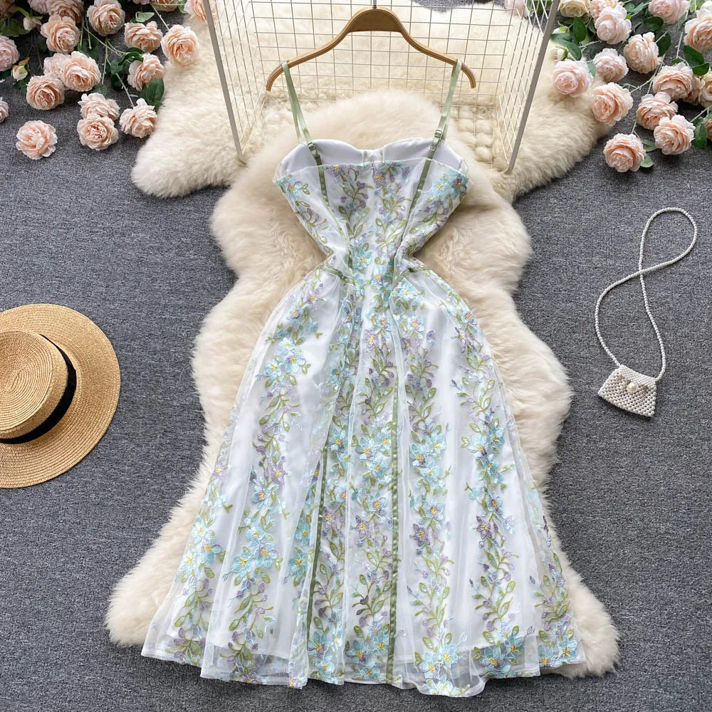 Printed Tube Top Fairy Halter Dress