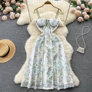 Printed Tube Top Fairy Halter Dress