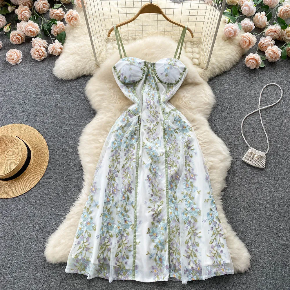 Printed Tube Top Fairy Halter Dress