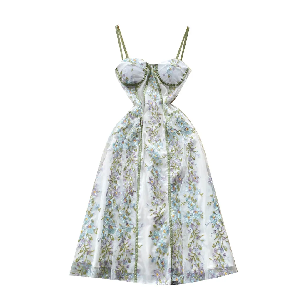 Printed Tube Top Fairy Halter Dress