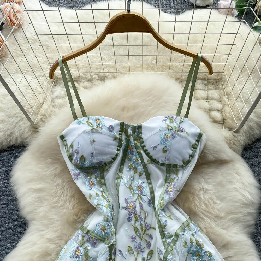 Printed Tube Top Fairy Halter Dress