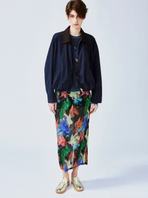 "Magical and enchanting" surreal electronic goldfish pleated midi skirt