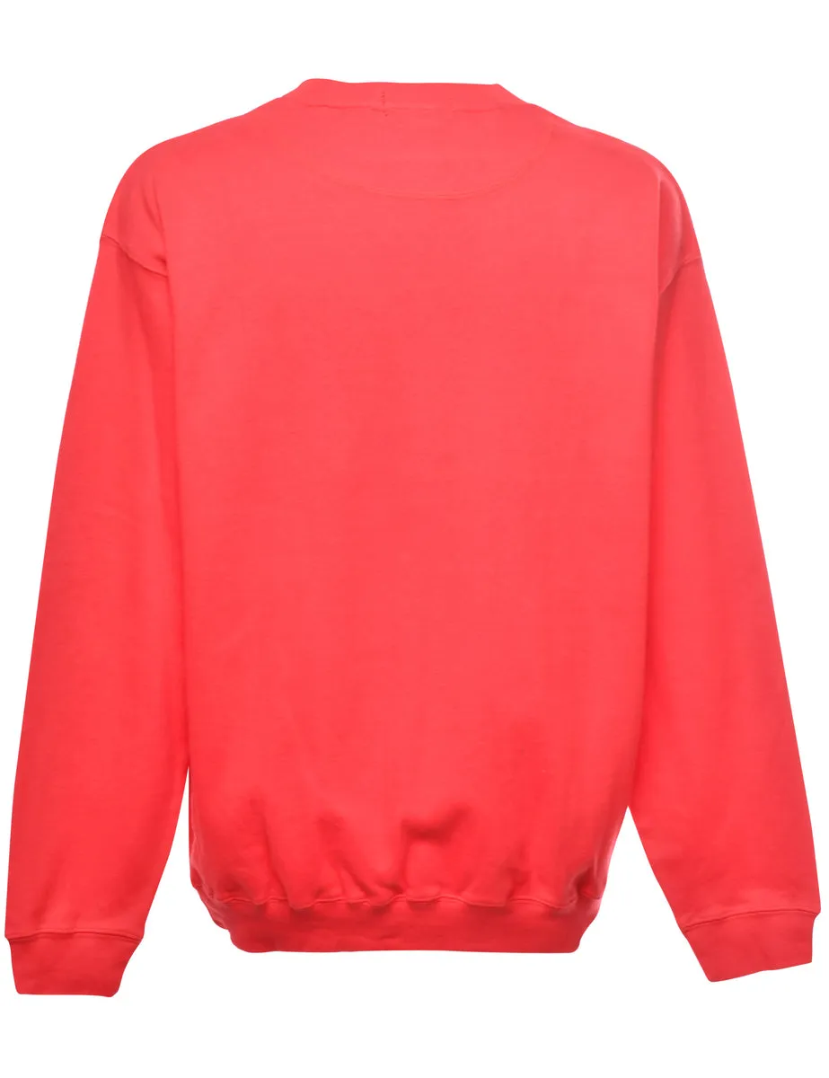 Red Plain Sweatshirt - L