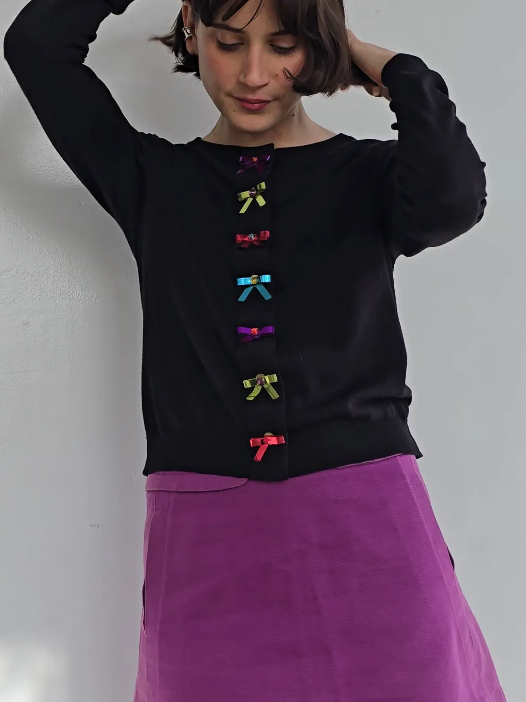 Rhinestone Bow Knit (M)
