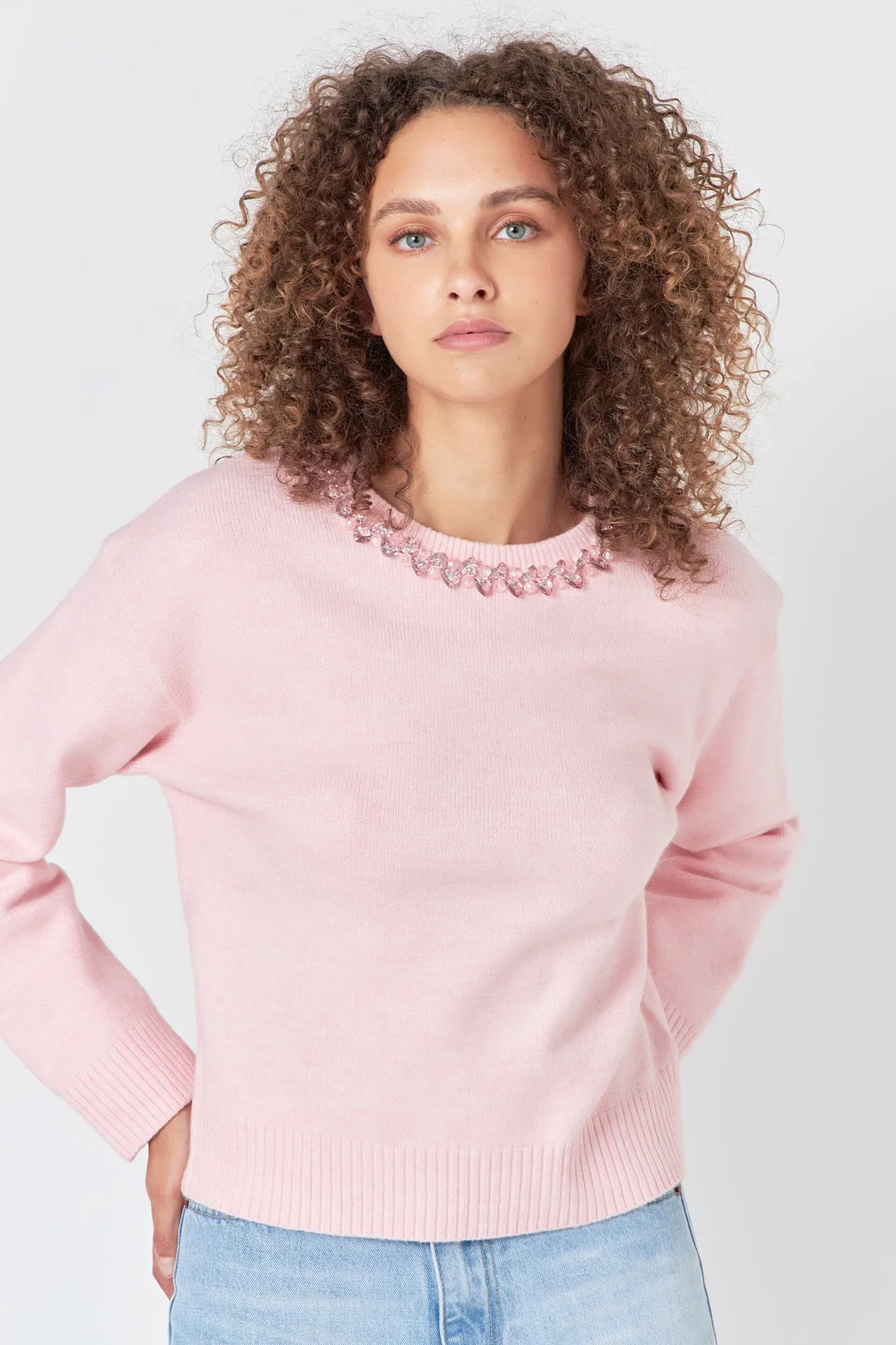 Rhinestone Knit Top