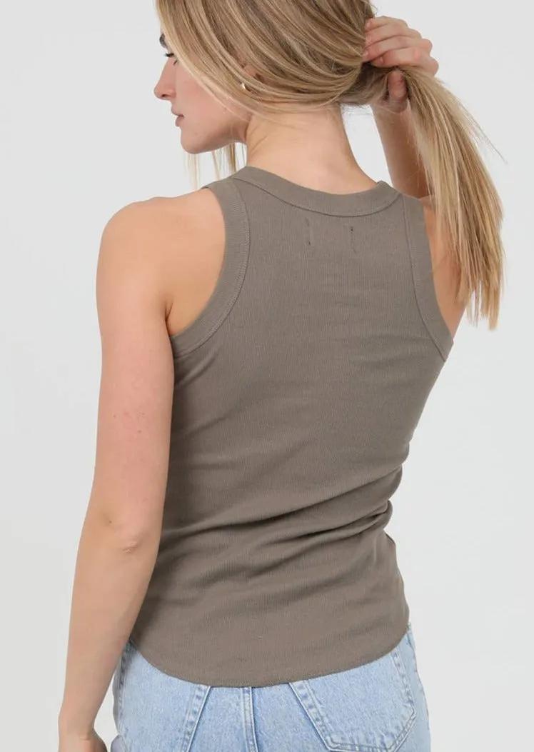Ribbed Knit Tank With Rounded Hem~ FINAL SALE