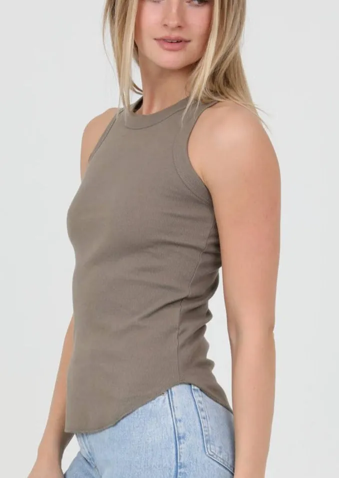 Ribbed Knit Tank With Rounded Hem~ FINAL SALE