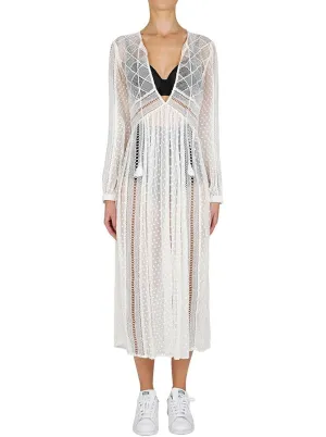 Rising Sun Long Midi Dress- White