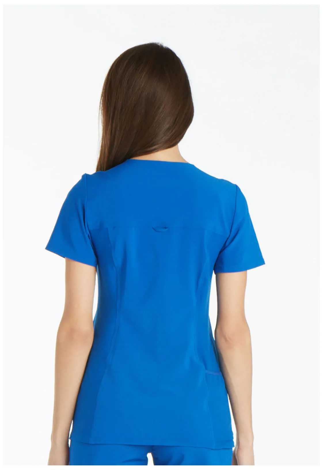 Scrub Top - Cherokee Women's iFlex V-Neck Knit Panel Top - Royal, CK605