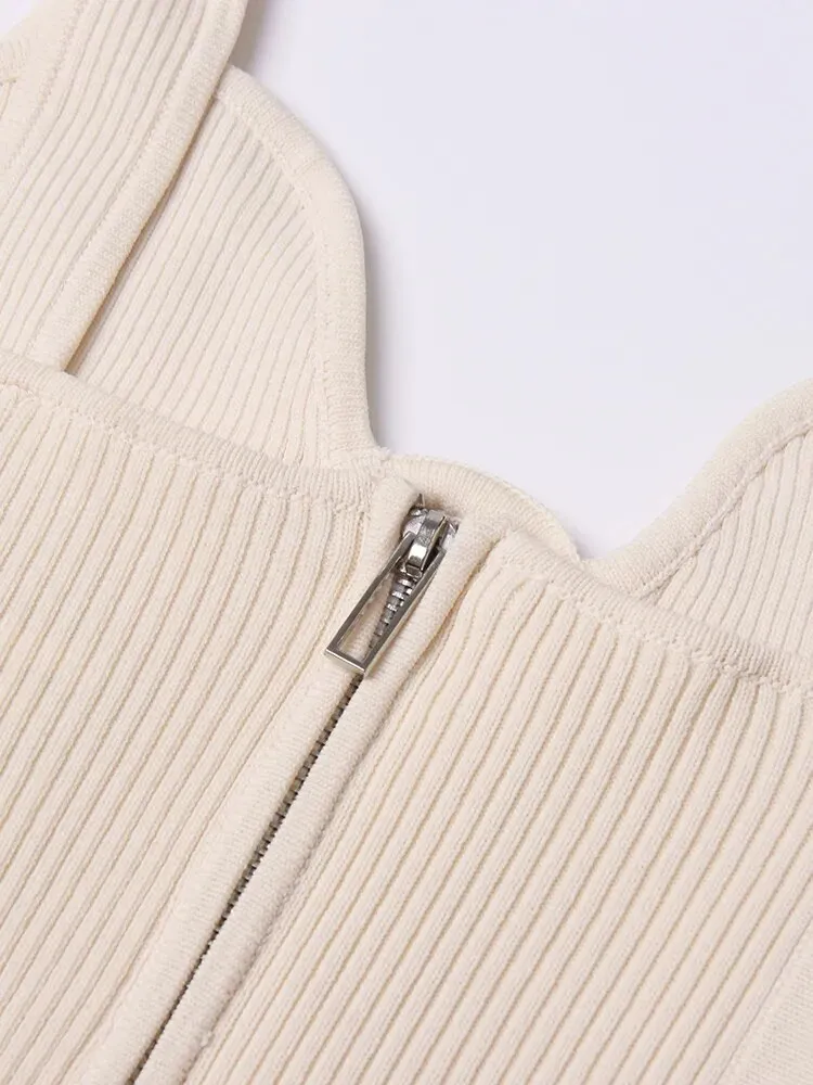 Sexy Hot Cut Out Solid Tank Tops For Women Square Collar Sleeveless Minimalist Tank Top Female Fashion Clothes