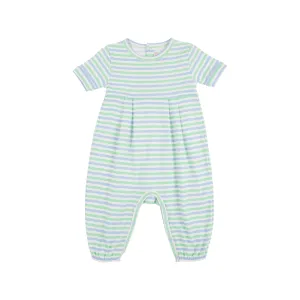 Short Sleeve Bradford Romper - Kennedy Cruise Stripe with Beale Street Blue