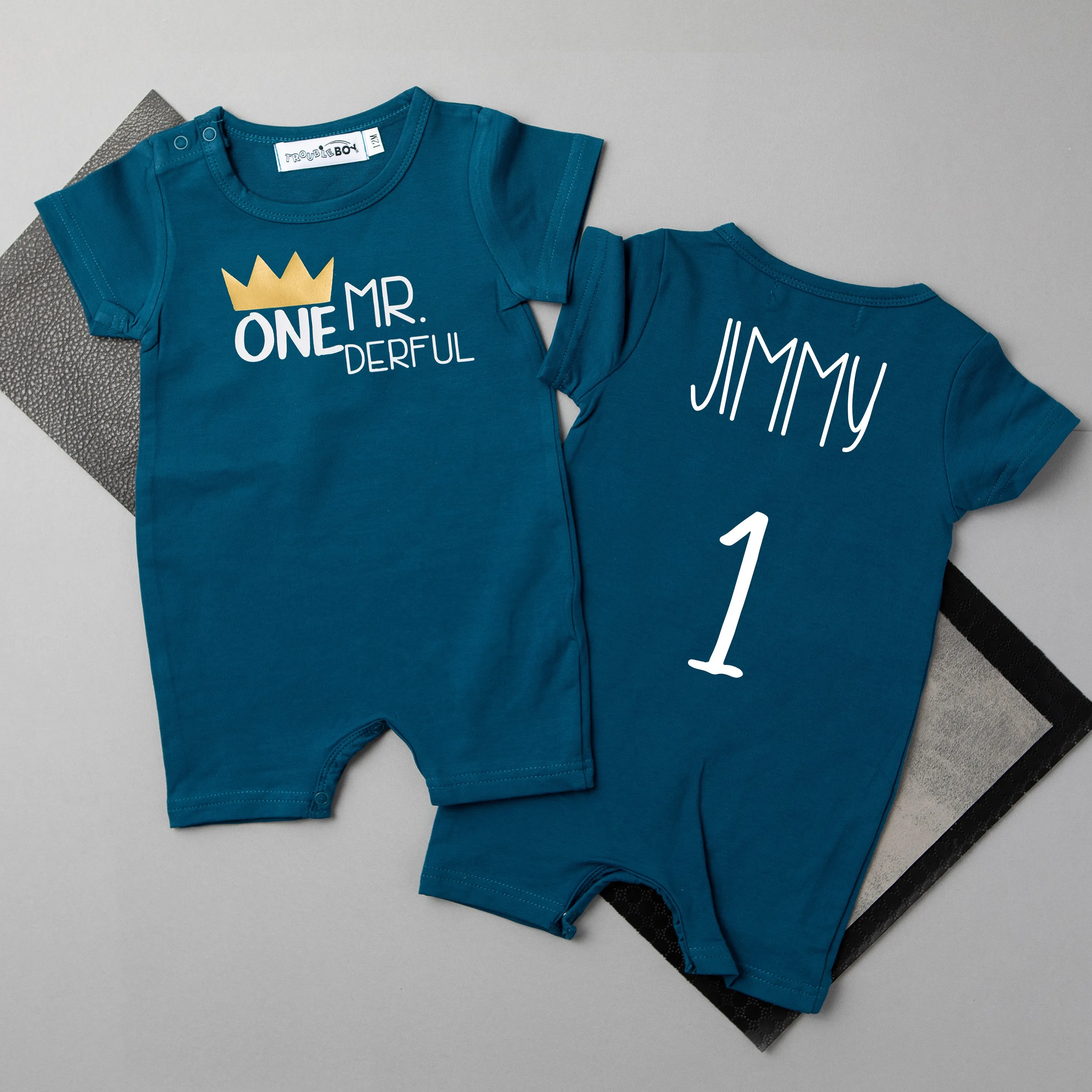 Shorts "Mr. Onederful" Slim Fit 1st Birthday Romper