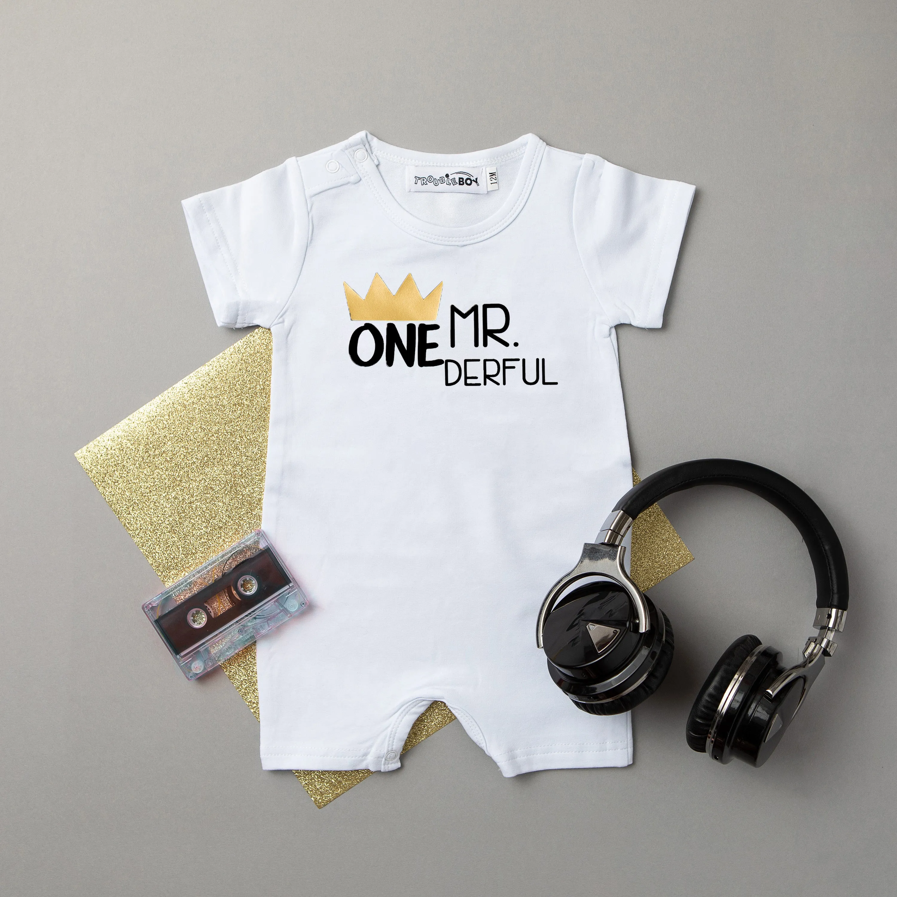 Shorts "Mr. Onederful" Slim Fit 1st Birthday Romper