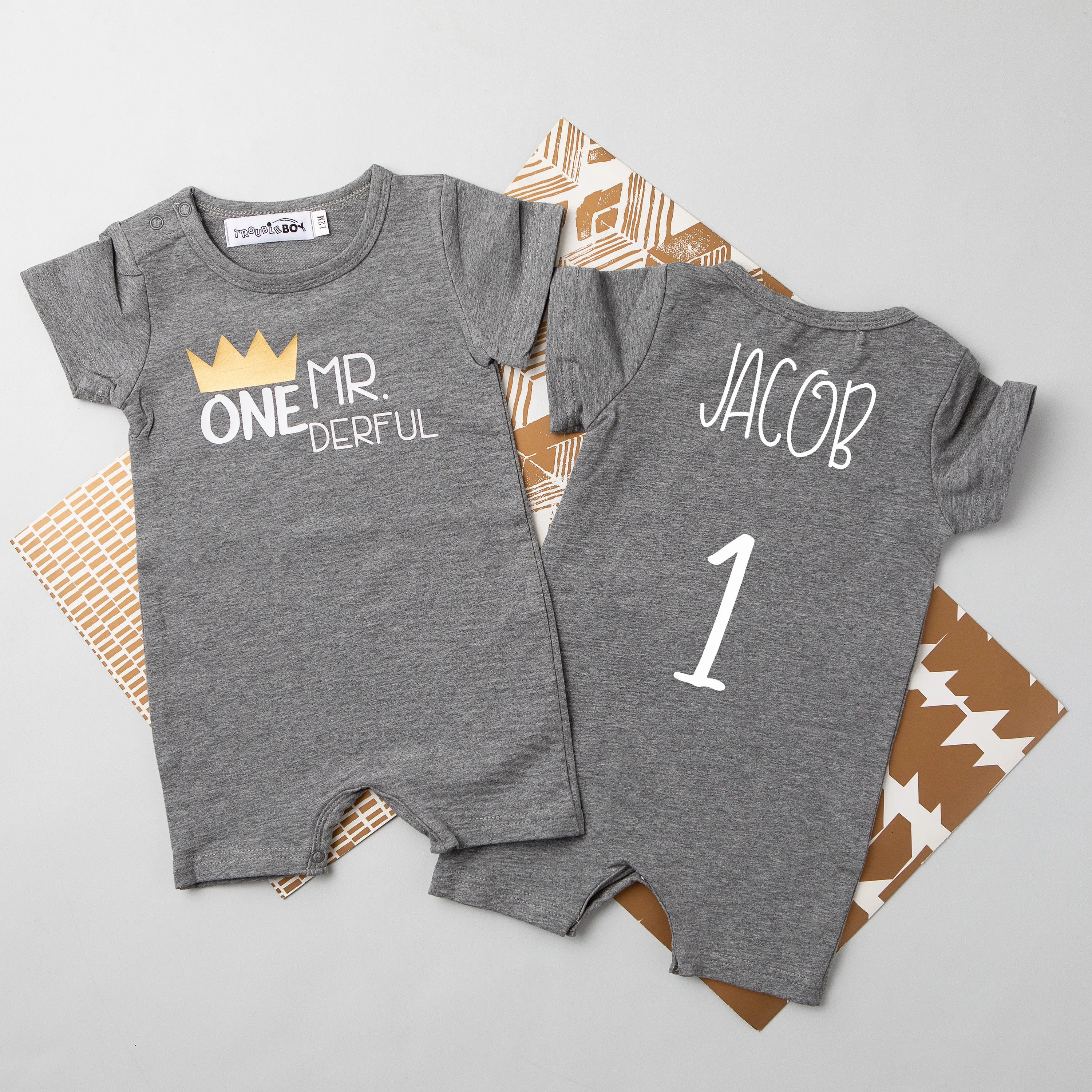 Shorts "Mr. Onederful" Slim Fit 1st Birthday Romper