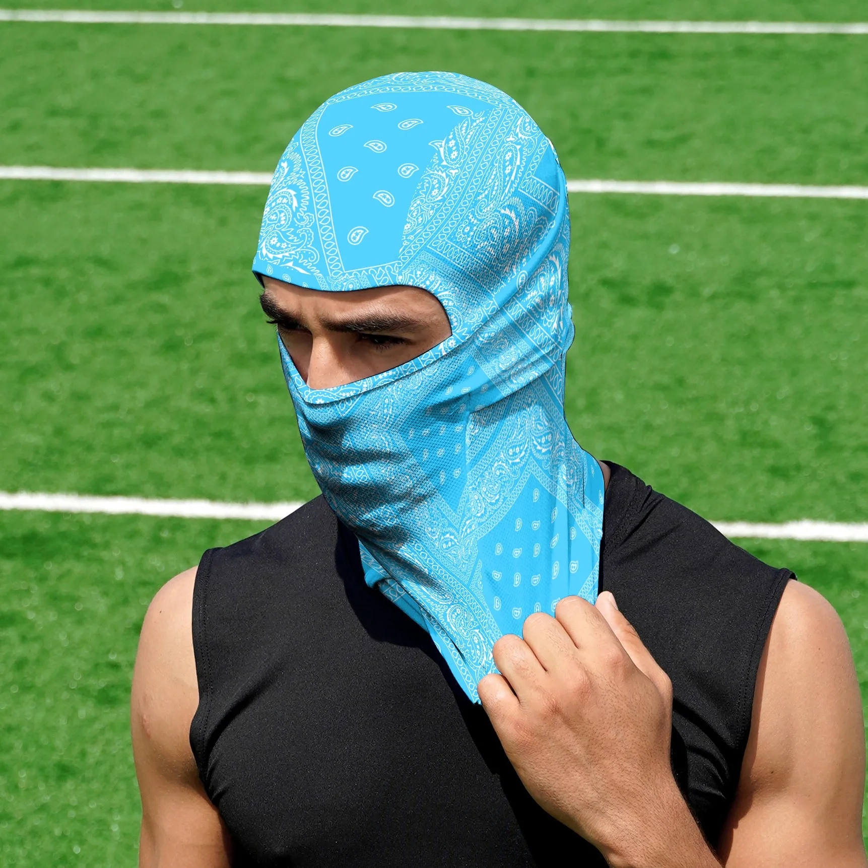 Sky Blue Classic Bandana Loose-Fitting Balaclava