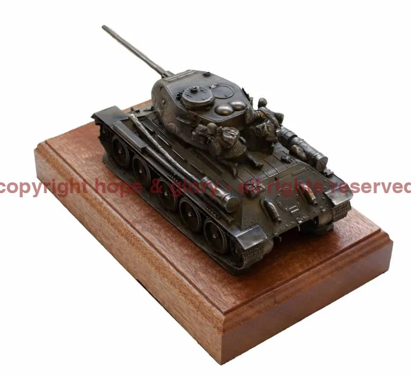 T-34 Medium Tank Cold Cast Bronze Military Statue Sculpture