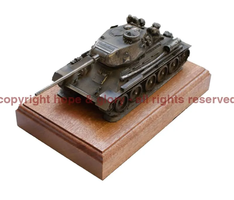 T-34 Medium Tank Cold Cast Bronze Military Statue Sculpture