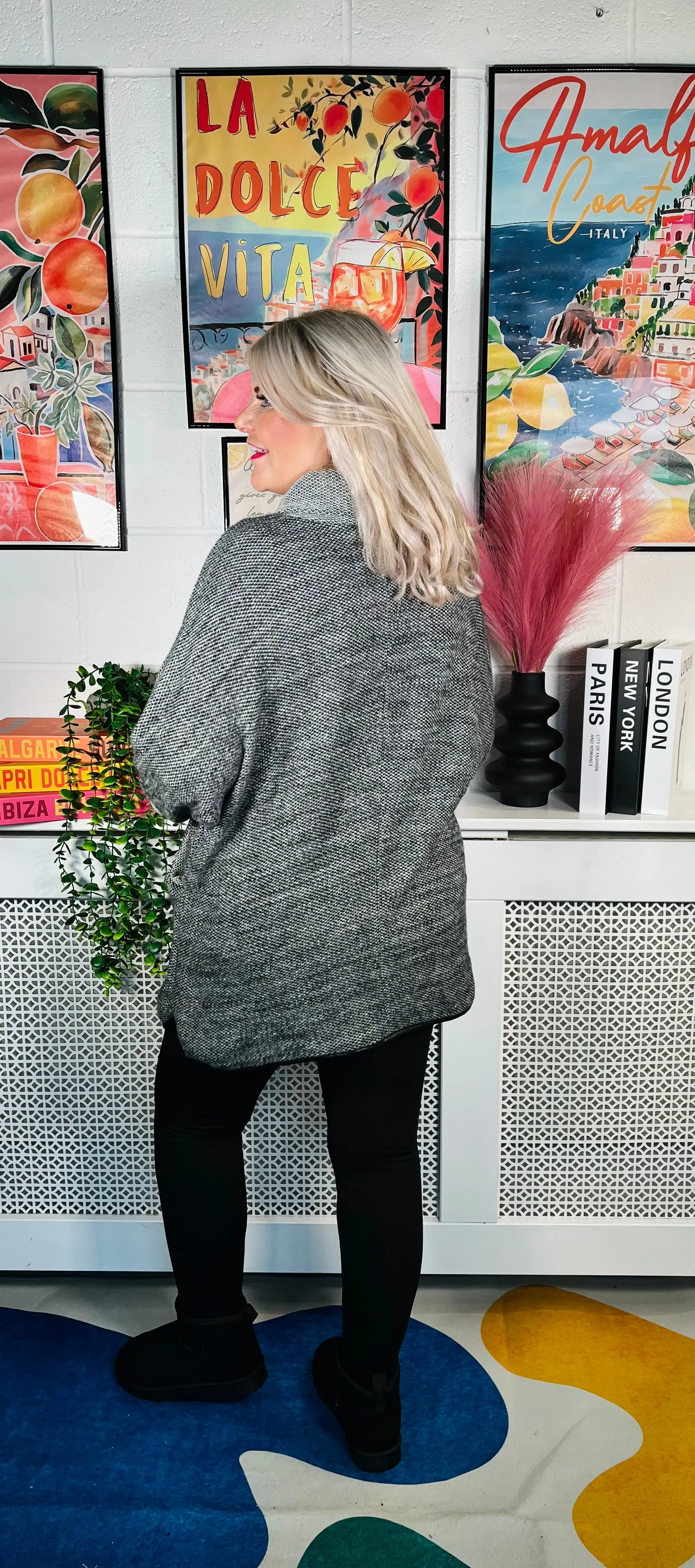 Tannon Cowl Neck Jumper - Charcoal
