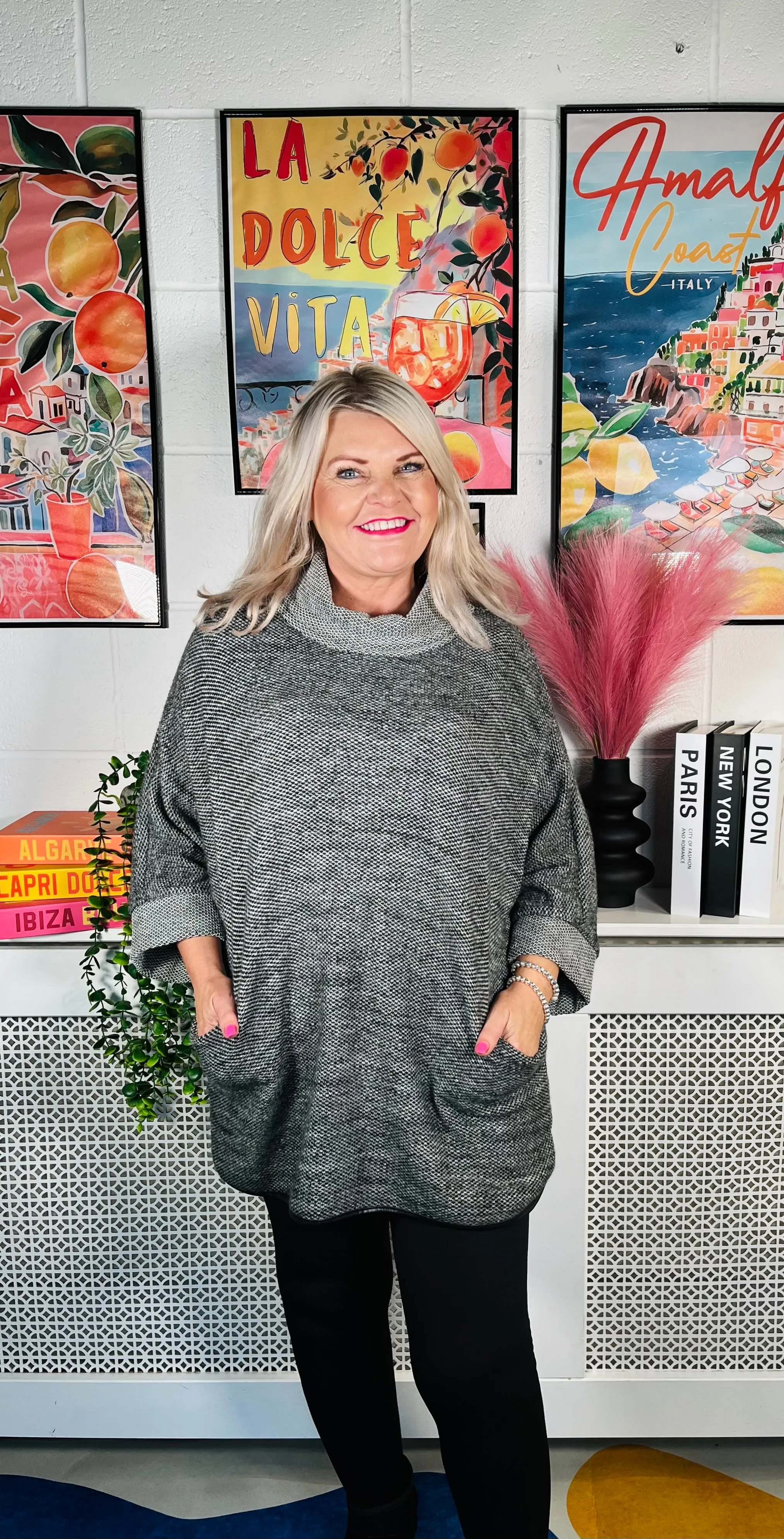 Tannon Cowl Neck Jumper - Charcoal