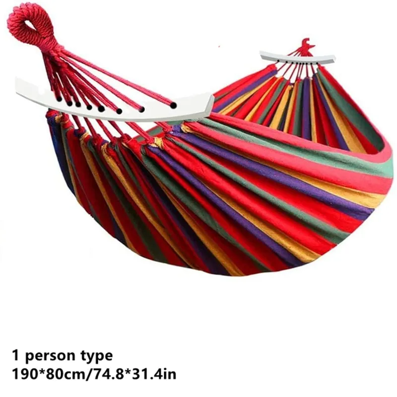 TEEK - Outdoor Portable Garden Canvas Stripe Hammock