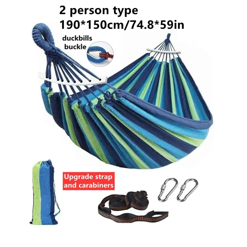 TEEK - Outdoor Portable Garden Canvas Stripe Hammock