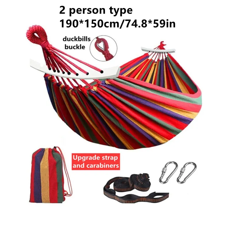 TEEK - Outdoor Portable Garden Canvas Stripe Hammock