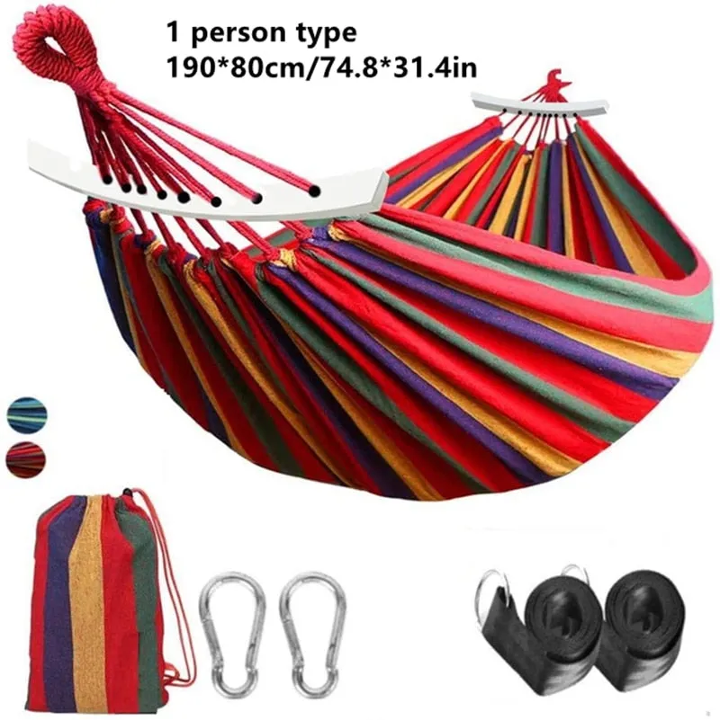 TEEK - Outdoor Portable Garden Canvas Stripe Hammock