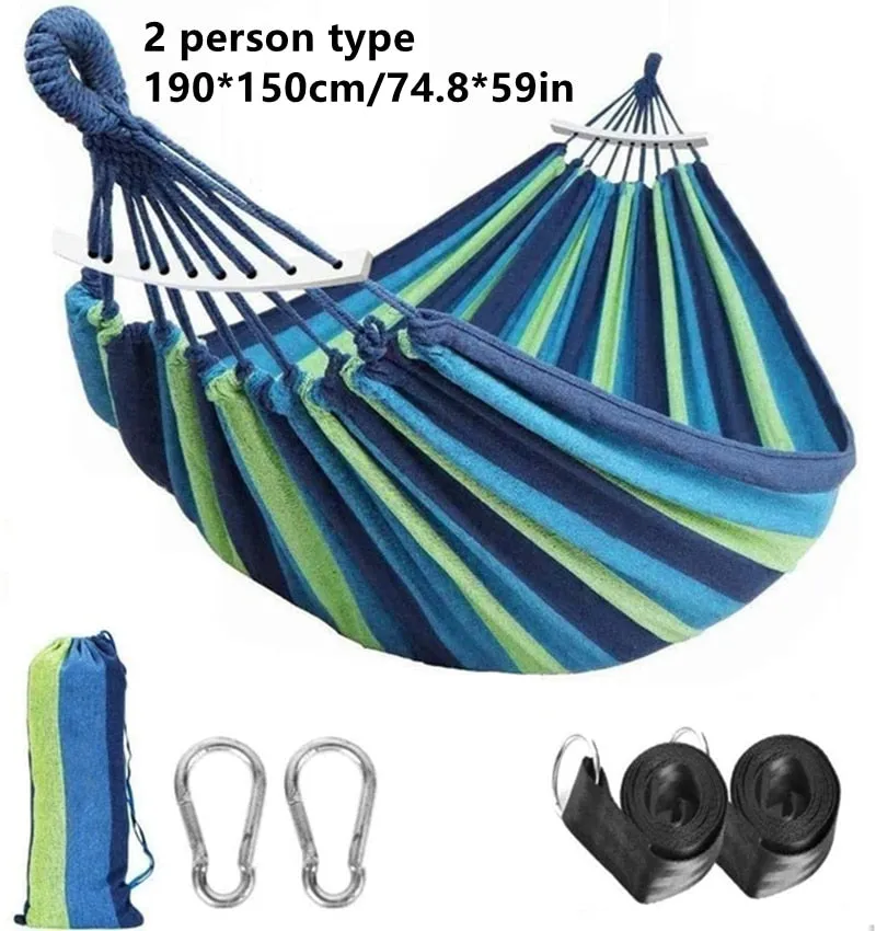 TEEK - Outdoor Portable Garden Canvas Stripe Hammock