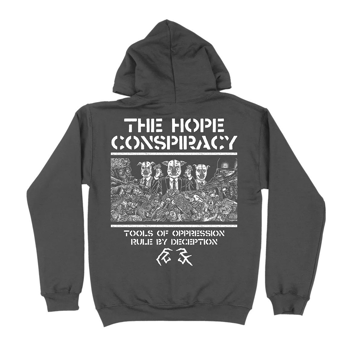 The Hope Conspiracy "Tools Of Oppression, Rule by Deception" Pigment Black Premium Hooded Sweatshirt