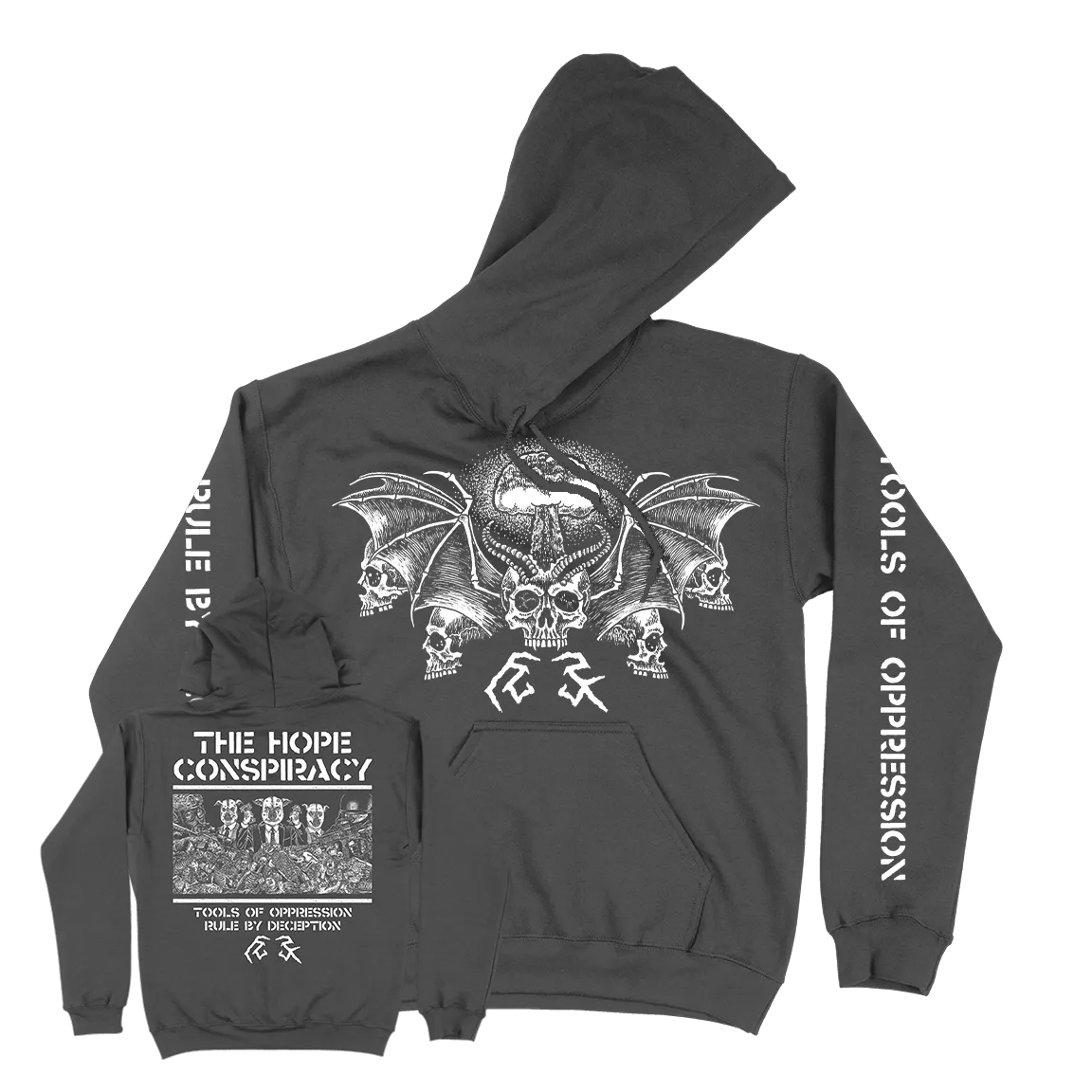 The Hope Conspiracy "Tools Of Oppression, Rule by Deception" Pigment Black Premium Hooded Sweatshirt