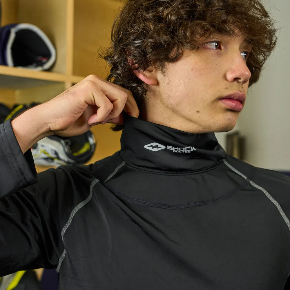 Ultra Compression Hockey Long Sleeve Shirt With Integrated Neck Guard