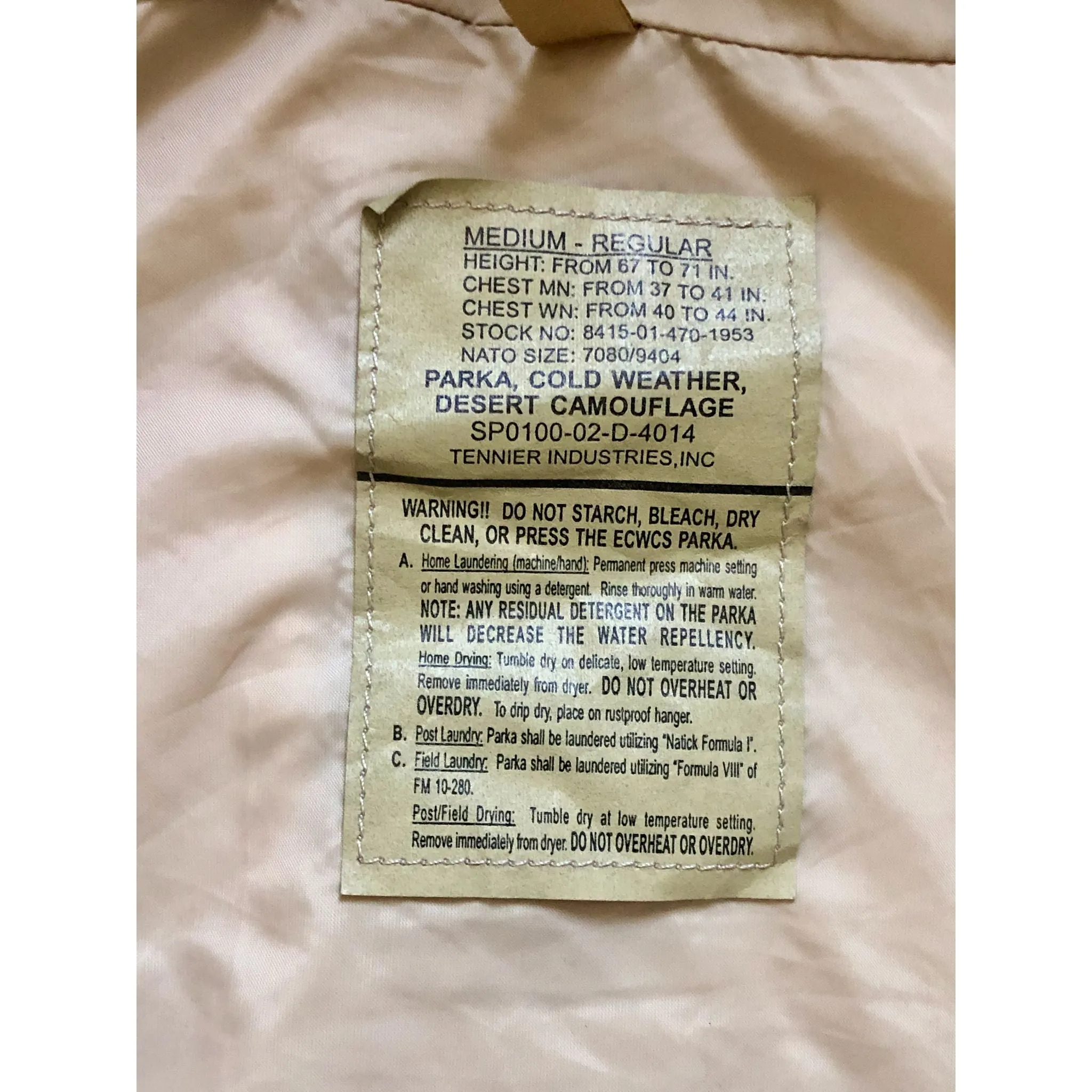 U.S. Military ECWCS Cold Weather Desert Camouflage Gore-Tex Parka