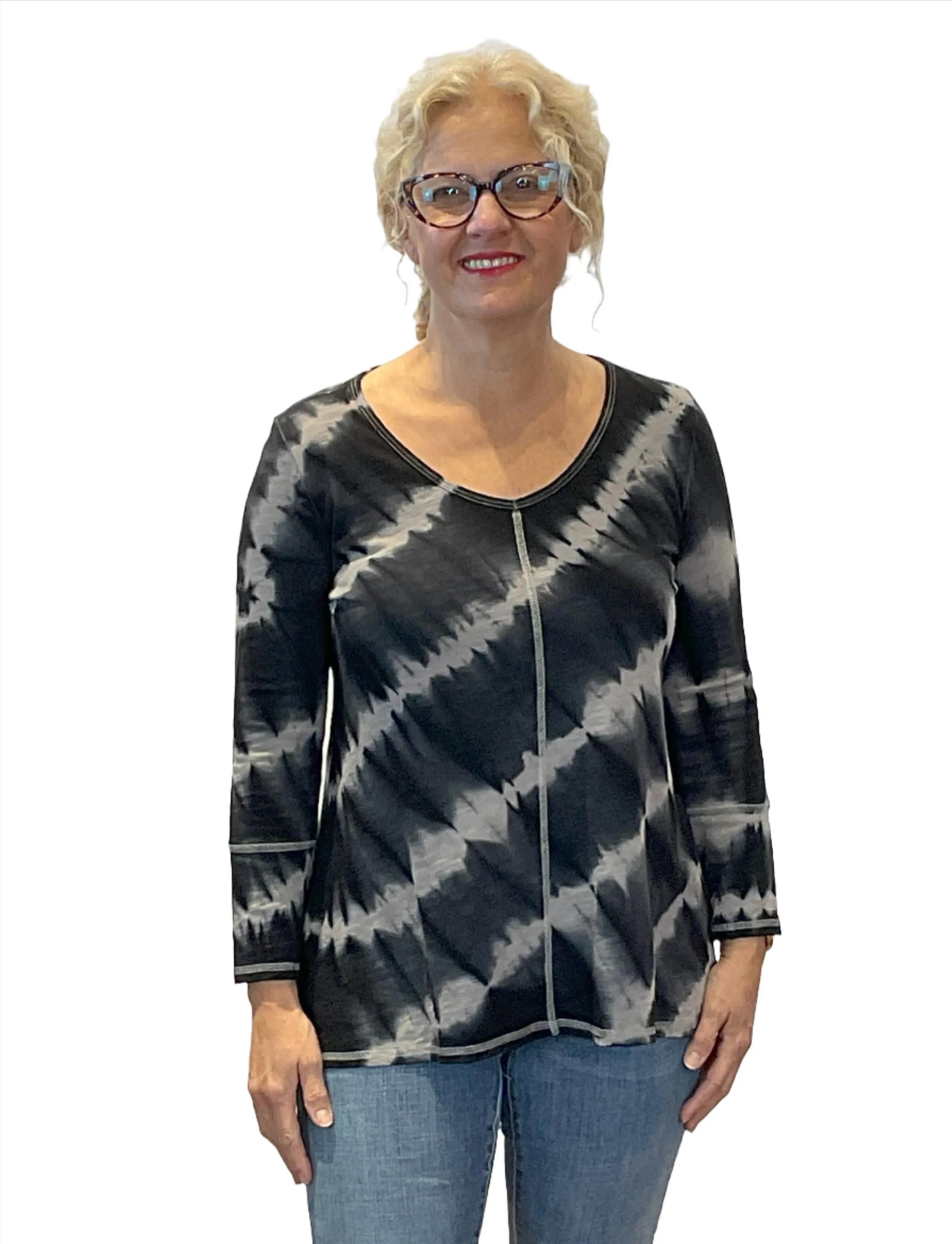 V neck Tie Dye Tunic