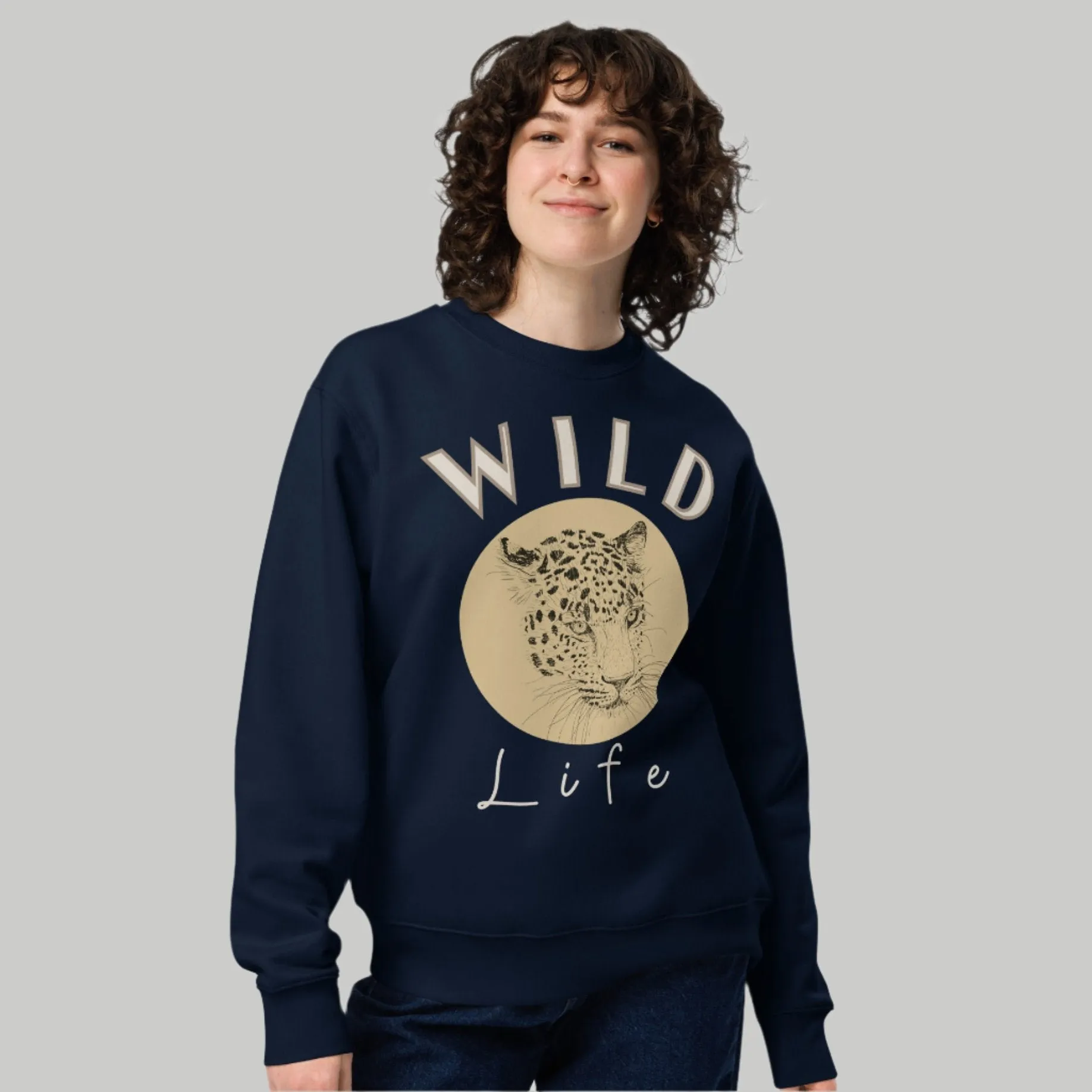 Vegan Leopard Print Sweatshirt - Wild Life Organic Cotton by Fitz & Willow