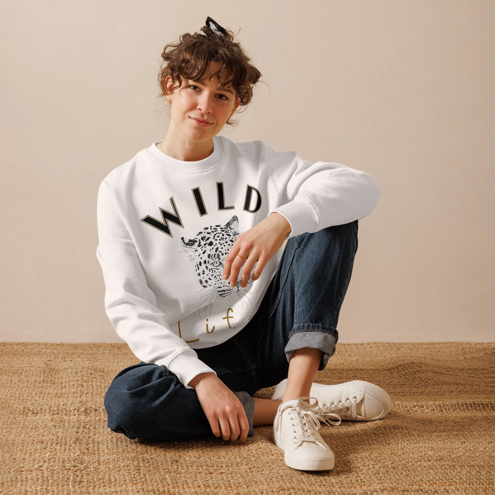 Vegan Leopard Print Sweatshirt - Wild Life Organic Cotton by Fitz & Willow