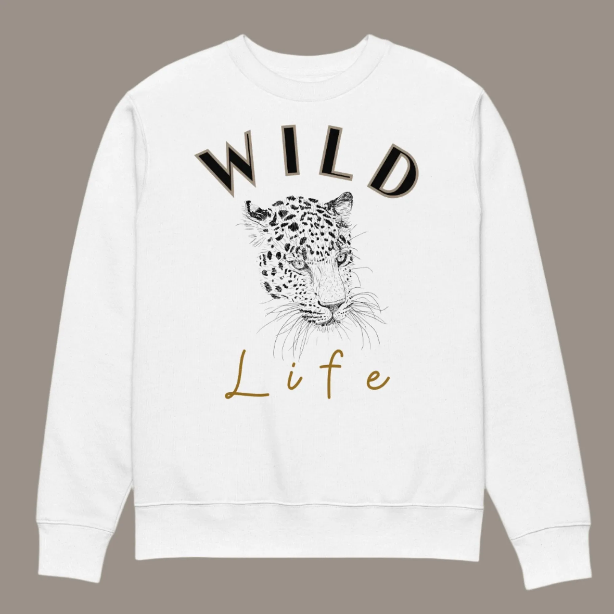 Vegan Leopard Print Sweatshirt - Wild Life Organic Cotton by Fitz & Willow