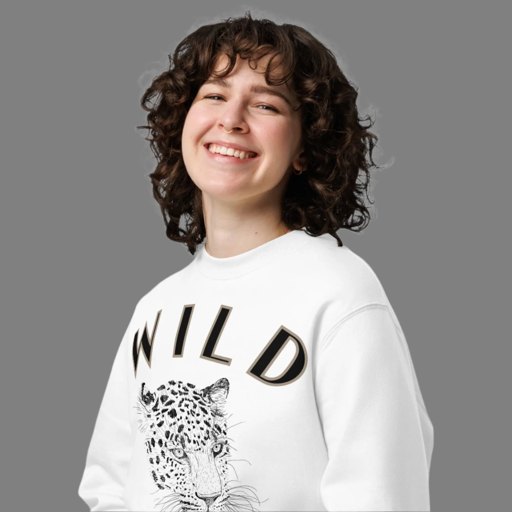Vegan Leopard Print Sweatshirt - Wild Life Organic Cotton by Fitz & Willow