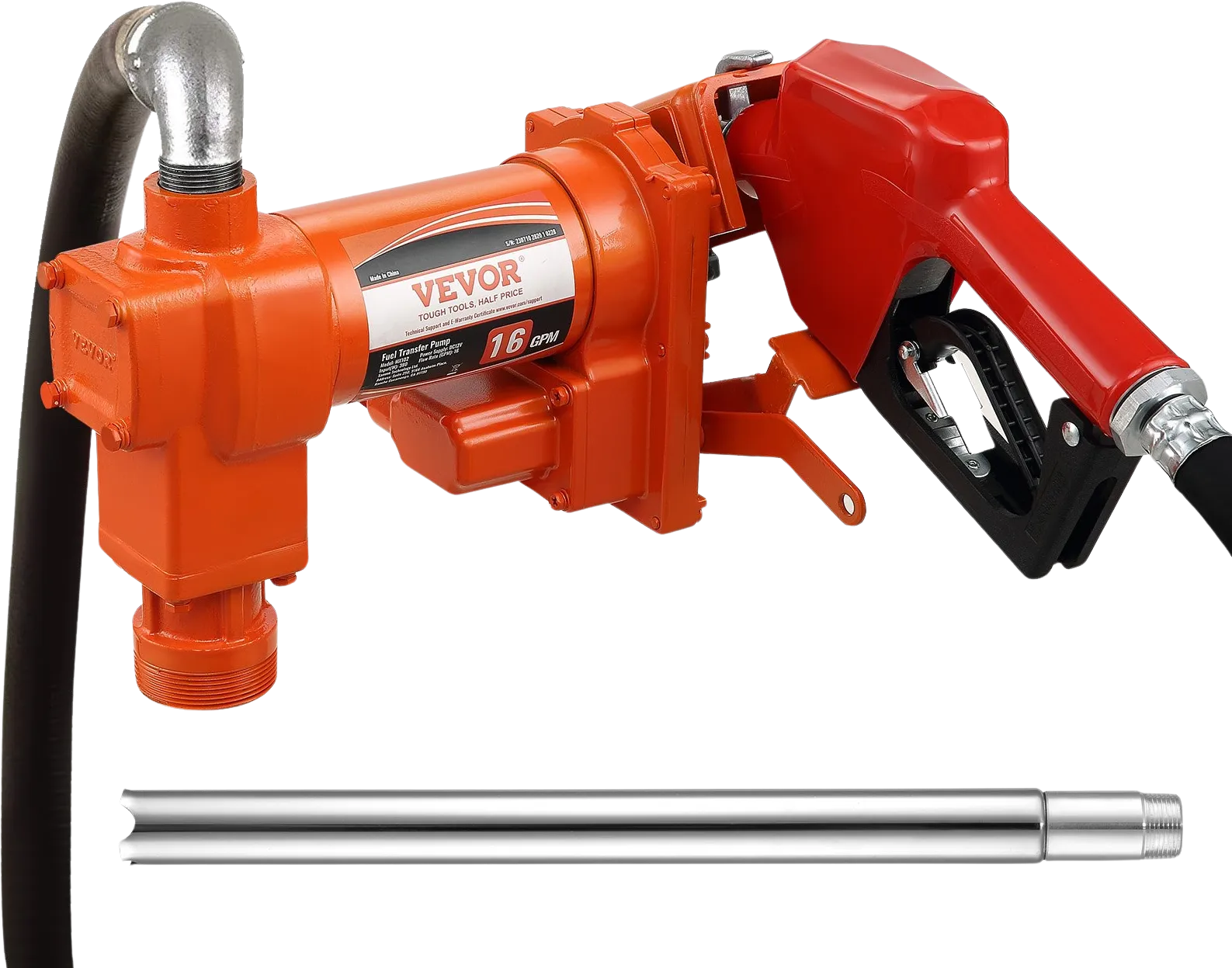 Vevor Fuel Transfer Pump with Automatic Nozzle 16GPM 12V DC New