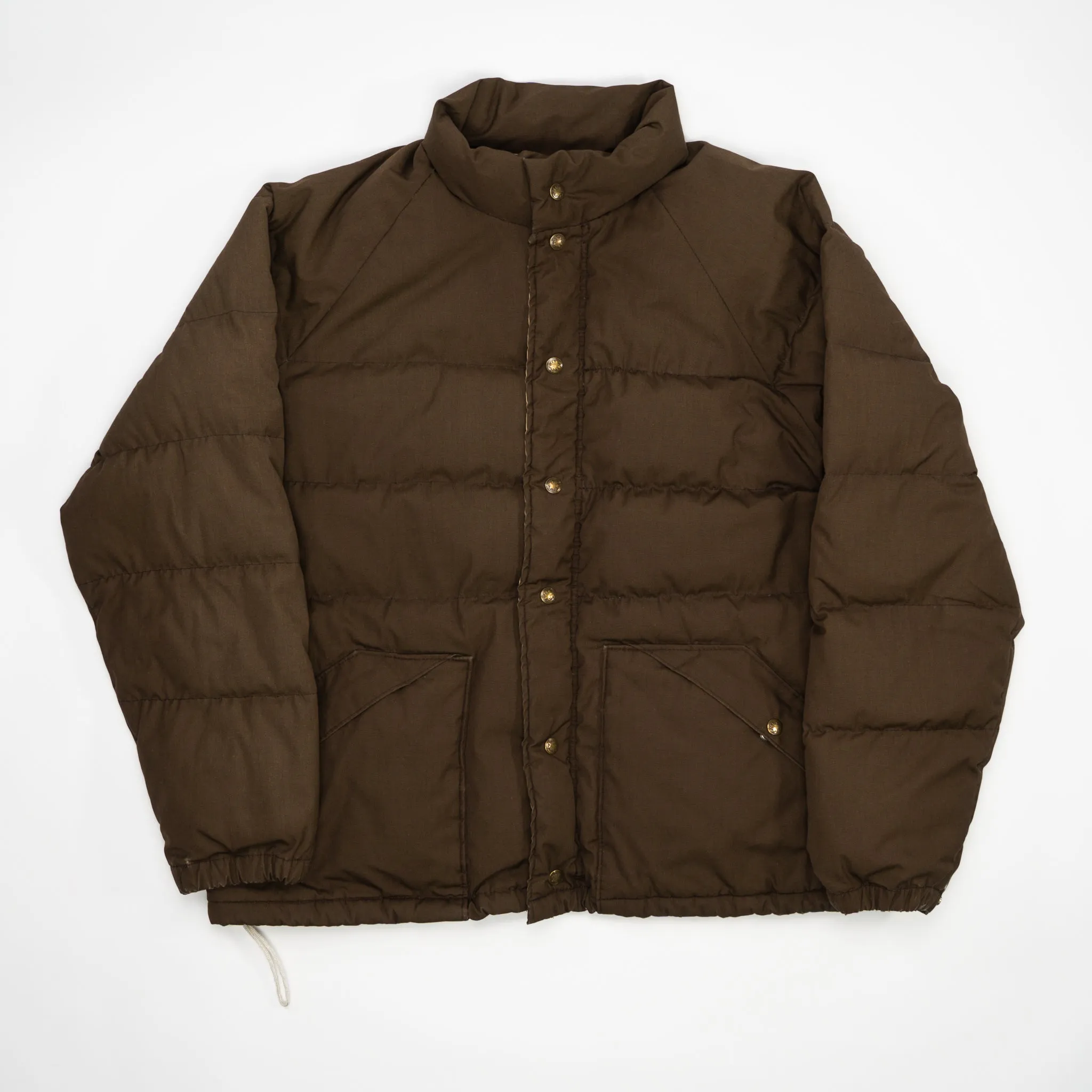 Vintage 80s Brown Down Feather Puffer Jacket (L/XL)