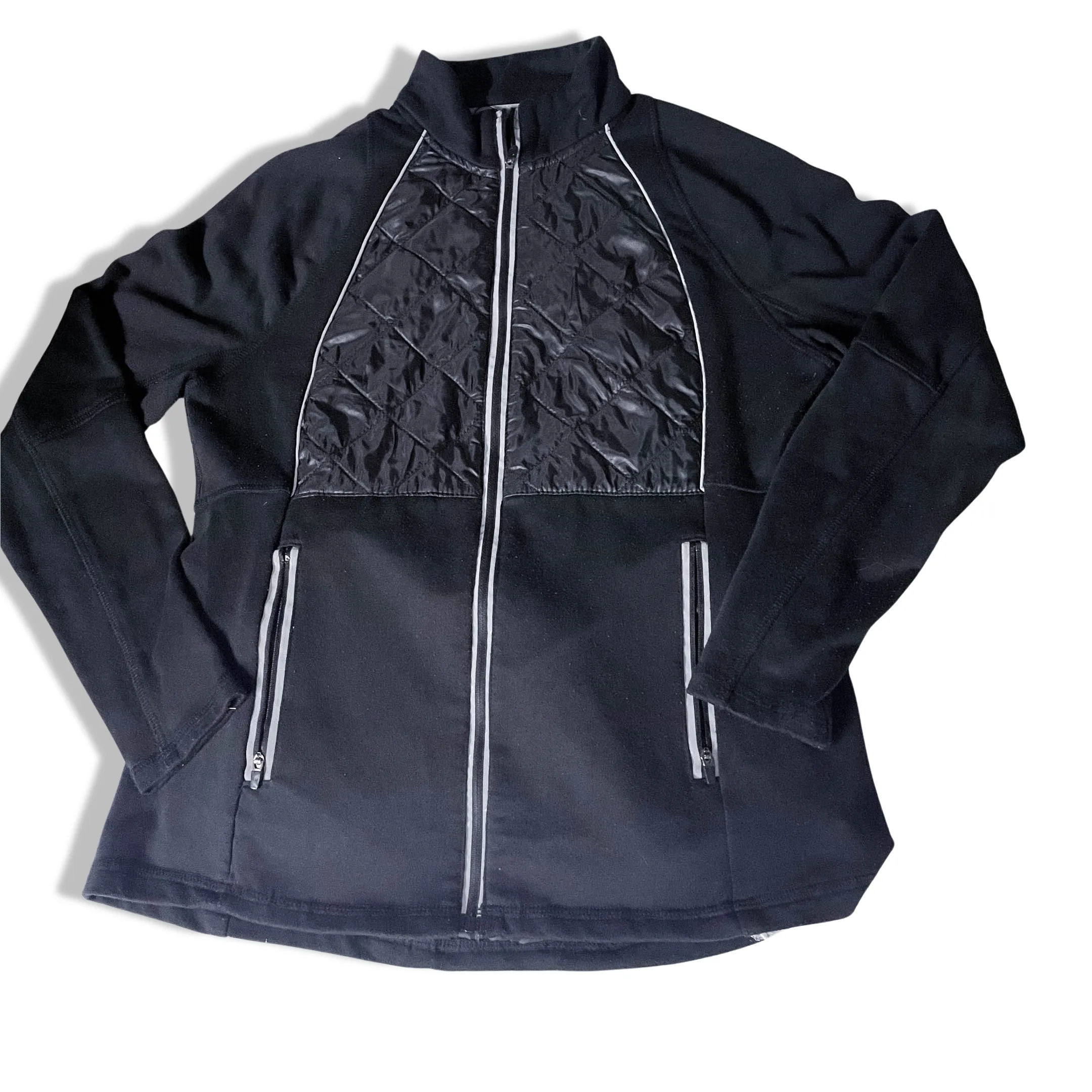 Vintage Black reflective padded full zip up medium jacket