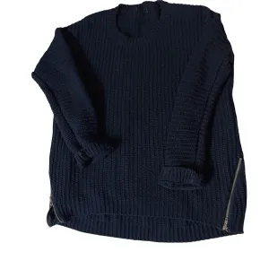 Vintage Chunky knitted navy crew neck sweater in UK 18 EU 46 USA 14|L29W22| 3728