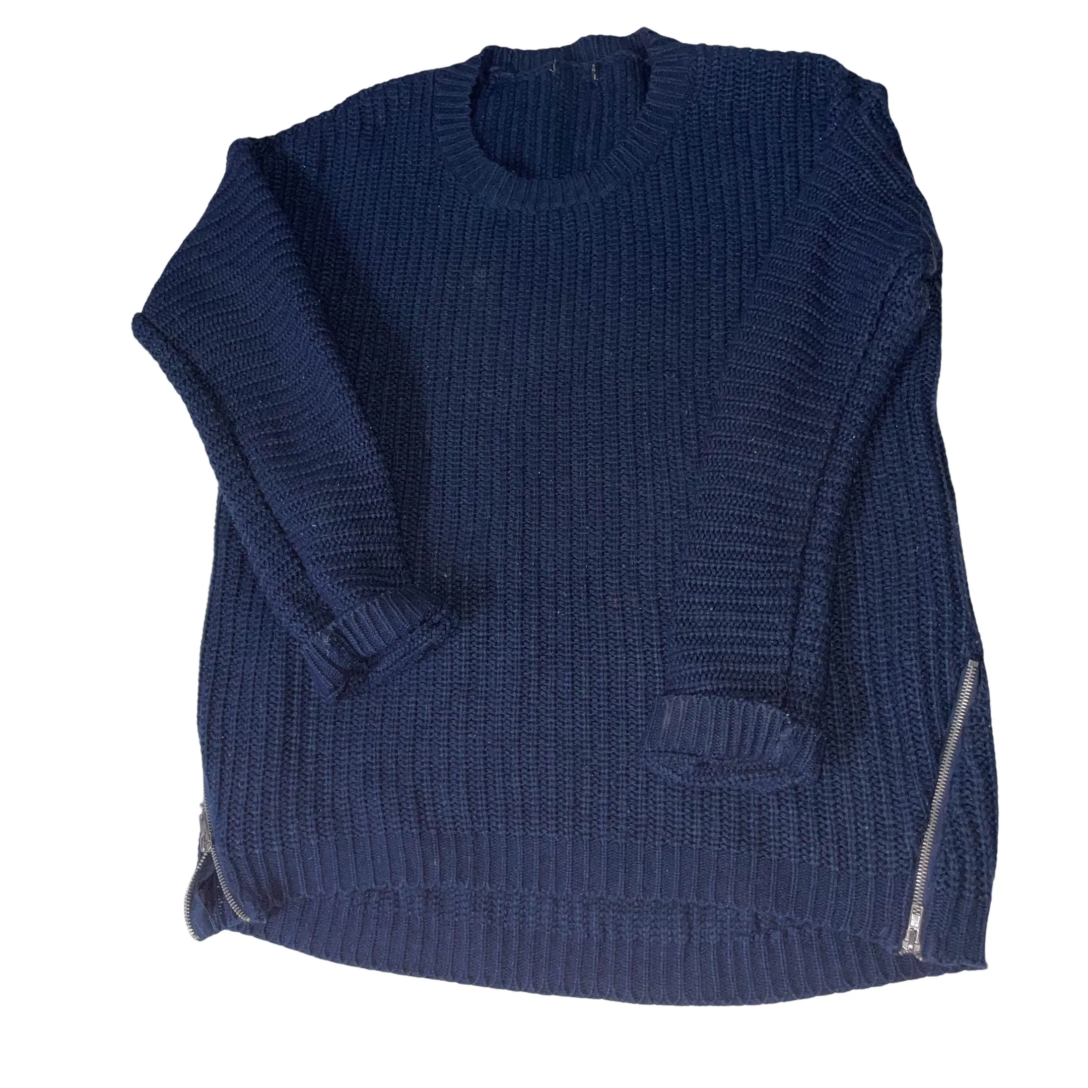 Vintage Chunky knitted navy crew neck sweater in UK 18 EU 46 USA 14|L29W22| 3728