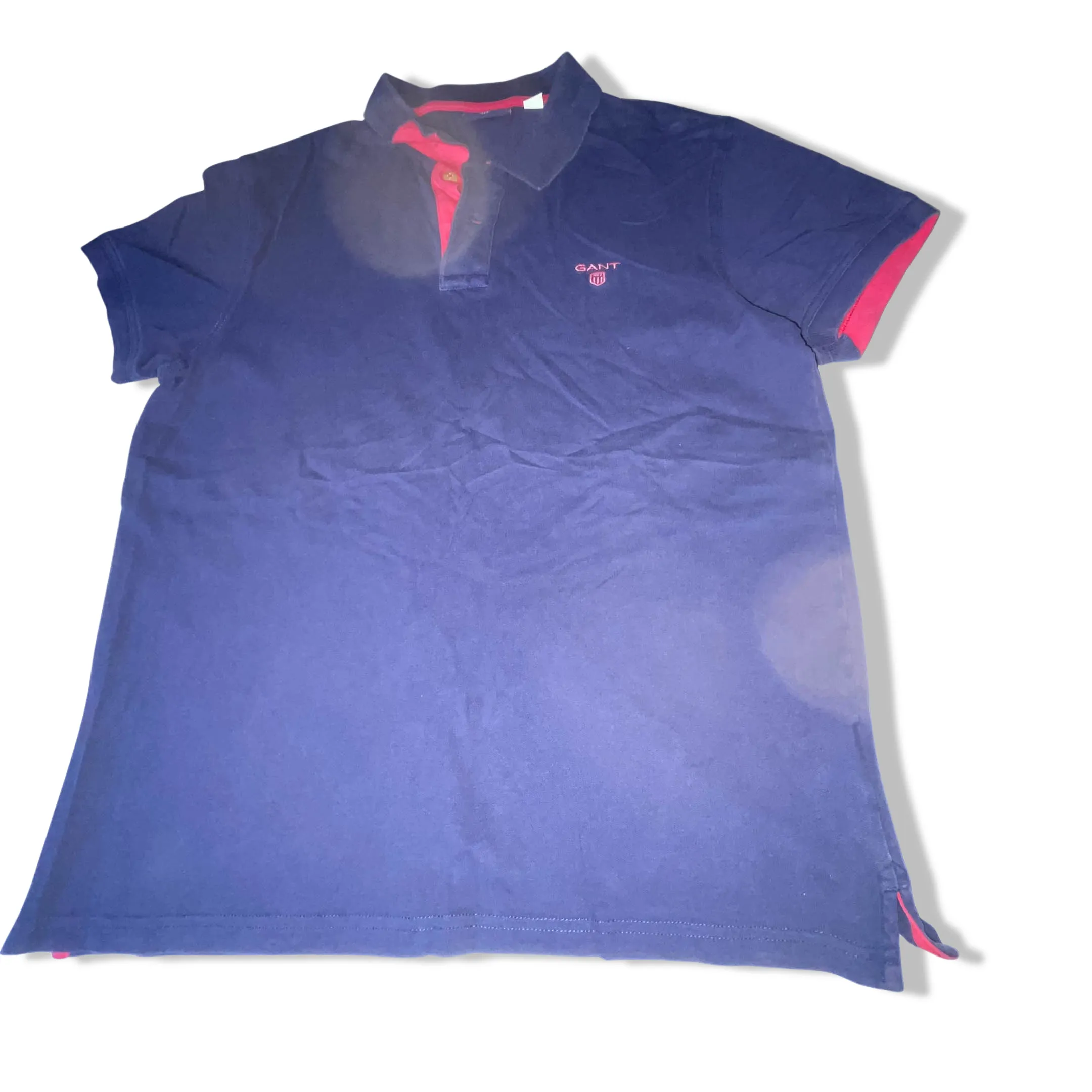 Vintage Navy Gant medium regular fit short sleeve polo shirt
