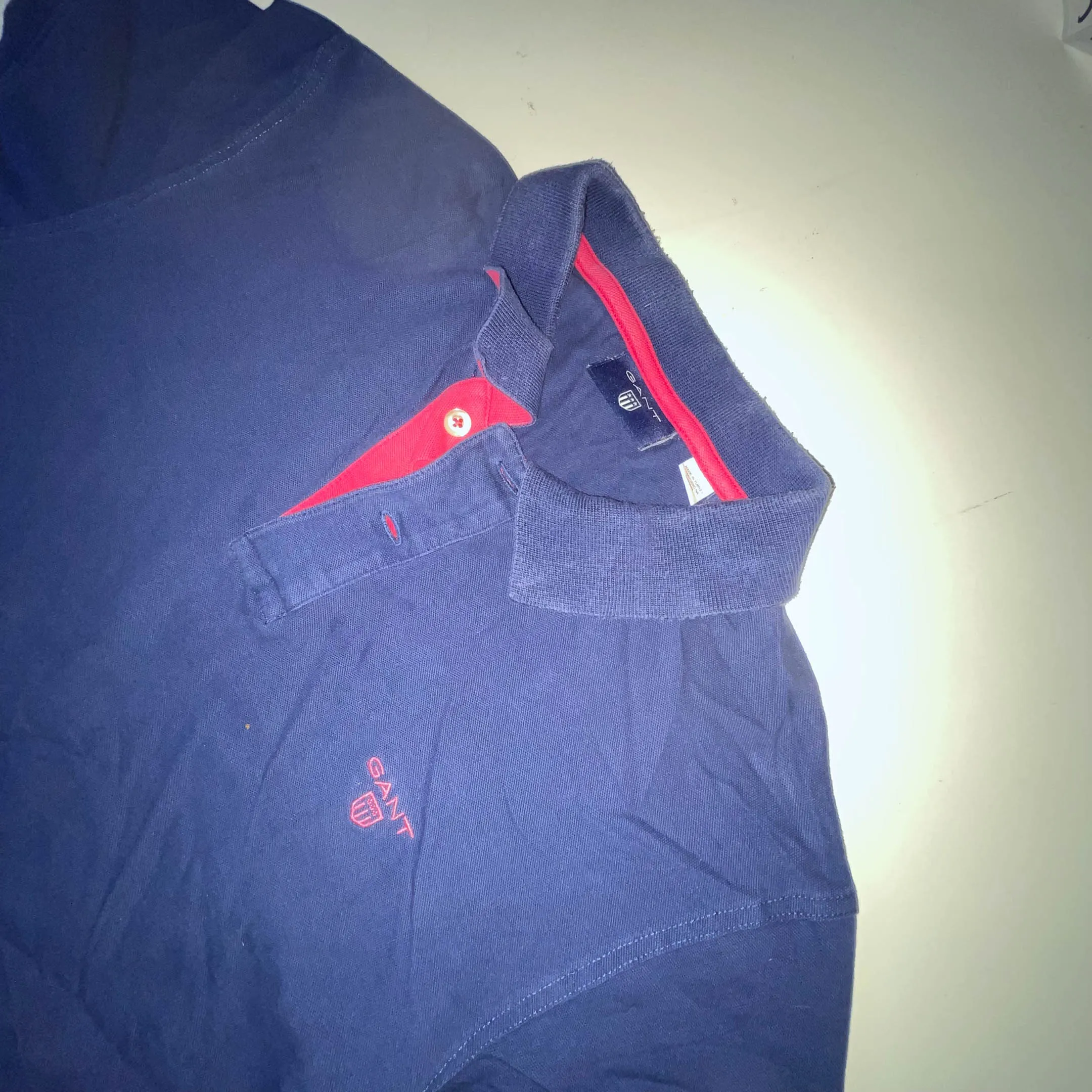 Vintage Navy Gant medium regular fit short sleeve polo shirt