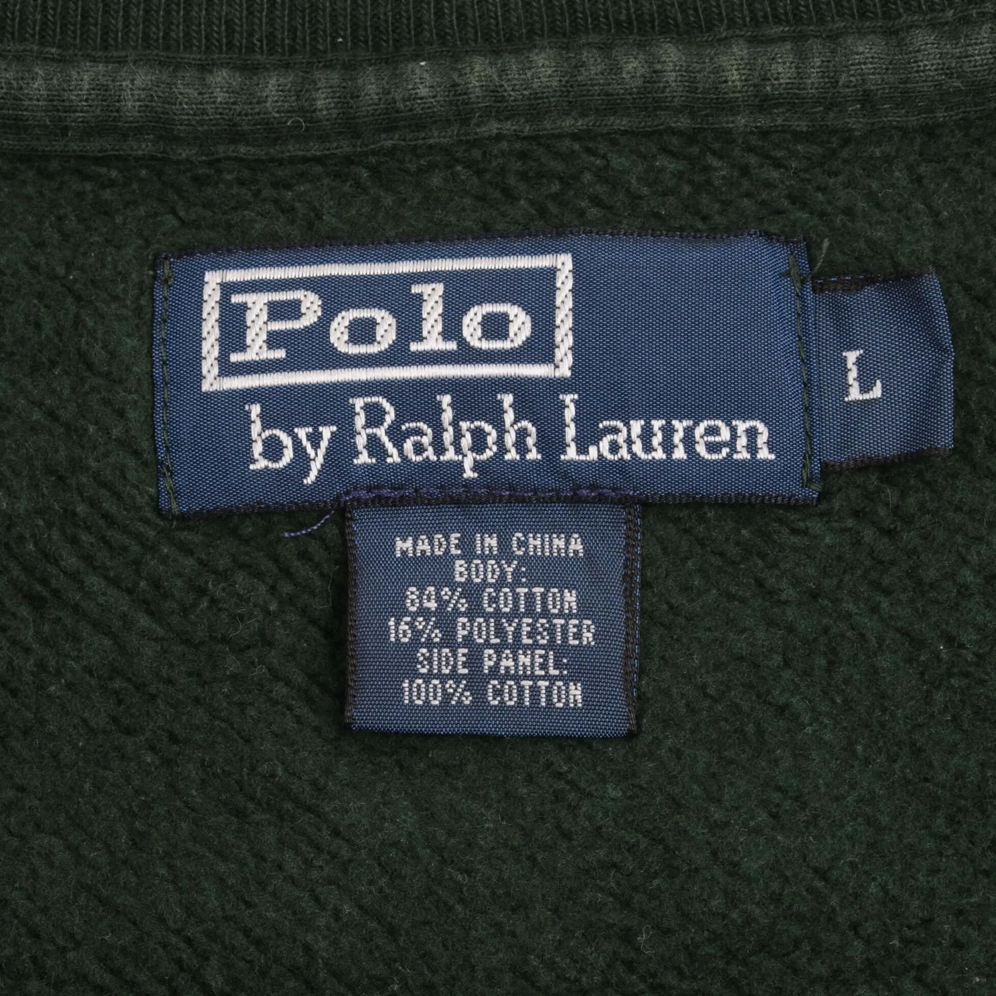 VINTAGE RALPH LAUREN PINE GREEN CLASSIC CREWNECK SWEATSHIRT SIZE LARGE 1990S