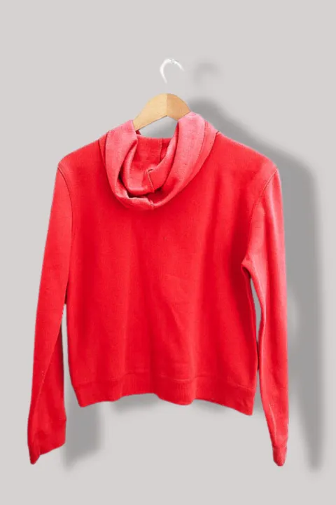 Vintage red full zip up cotton polyester medium hoodie