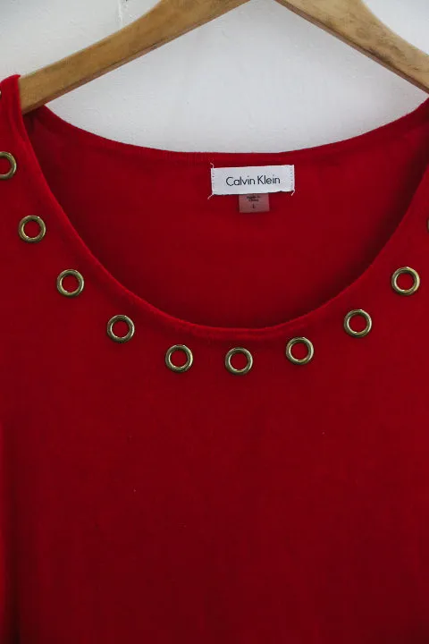 Vintage red large Calvin Klein kneelength Dress
